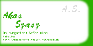 akos szasz business card