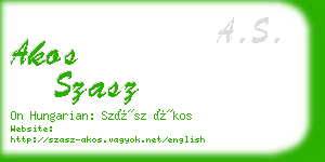 akos szasz business card
